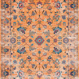 Ultra Soft Area Rug, Non Slip, Stain Resistant, Washable Area Rugs for Living Room, Bedroom, Chic Rustic Orange Blossom Pattern(Orange)