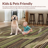 Ultra Soft Area Rug, Non Slip, Stain Resistant, Washable Area Rugs for Living Room, Bedroom, Sophisticated Bold Color Fusion(Brown)