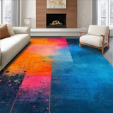 Ultra Soft Area Rug, Non Slip, Stain Resistant, Washable Area Rugs for Living Room, Bedroom, Contemporary Color Splash Design(Orange)