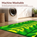 Ultra Soft Area Rug, Non Slip, Stain Resistant, Washable Area Rugs for Living Room, Bedroom, Artistic Color Burst Floral Style(Green)