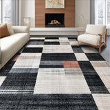 Ultra Soft Area Rug, Non Slip, Stain Resistant, Washable Area Rugs for Living Room, Bedroom, Classic Tiled Geometric Harmony(Gray)