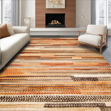 Ultra Soft Area Rug, Non Slip, Stain Resistant, Washable Area Rugs for Living Room, Bedroom, Cozy Earthy Geometric Pattern(Orange)
