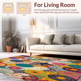 Bohemian Style Round Colorful Circle Design(Yellow)