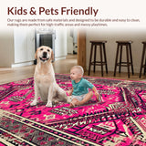 Ultra Soft Area Rug, Non Slip, Stain Resistant, Washable Area Rugs for Living Room, Bedroom, Low-Pile Brown Bedroom Meditation Area Rug(Pink)
