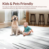 Inkwell Woven Modernist Hallway Floor Art(White)