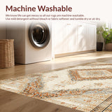 Ultra Soft Area Rug, Non Slip, Stain Resistant, Washable Area Rugs for Living Room, Bedroom, Vintage Neutral Living Room Hand-Tufted Distressed Rug(Beige)