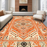 Ultra Soft Area Rug, Non Slip, Stain Resistant, Washable Area Rugs for Living Room, Bedroom, Dynamic Orange Geometric Shapes(Orange)
