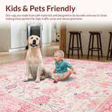 Ultra Soft Area Rug, Non Slip, Stain Resistant, Washable Area Rugs for Living Room, Bedroom, Luxurious Pink Petal Arrangement(Pink)
