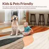 Ultra Soft Area Rug, Non Slip, Stain Resistant, Washable Area Rugs for Living Room, Bedroom, Elegant Vintage Gradient Aesthetic(Beige)