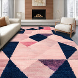 Ultra Soft Area Rug, Non Slip, Stain Resistant, Washable Area Rugs for Living Room, Bedroom, Navy Blue Yoga Mat Modern Area Carpet(Pink)