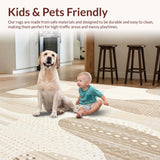 Ultra Soft Area Rug, Non Slip, Stain Resistant, Washable Area Rugs for Living Room, Bedroom, Durable Beige Half Moon Kitchen With Surface(Beige)