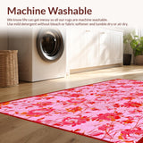 Ultra Soft Area Rug, Non Slip, Stain Resistant, Washable Area Rugs for Living Room, Bedroom, Lively Contemporary Pink Trellis(Pink)