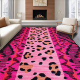 Ultra Soft Area Rug, Non Slip, Stain Resistant, Washable Area Rugs for Living Room, Bedroom, Chic Whimsical Animal Print Style(Pink)