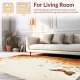 Ultra Soft Area Rug, Non Slip, Stain Resistant, Washable Area Rugs for Living Room, Bedroom, Boho Butterfly Meadow Abstract Insect Art Floor Covering for Home(Beige)