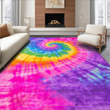 Ultra Soft Area Rug, Non Slip, Stain Resistant, Washable Area Rugs for Living Room, Bedroom, Lively Abstract Rainbow Composition(Purple)