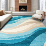 Ultra Soft Area Rug, Non Slip, Stain Resistant, Washable Area Rugs for Living Room, Bedroom, Coastal Breeze Oval Braided Nautical Inspired Home(Blue)
