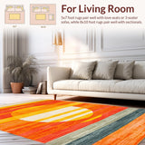 Ultra Soft Area Rug, Non Slip, Stain Resistant, Washable Area Rugs for Living Room, Bedroom, Playful Abstract Sunlit Design(Yellow)