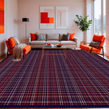 Ultra Soft Area Rug, Non Slip, Stain Resistant, Washable Area Rugs for Living Room, Bedroom, Checkered Classic for(Red)
