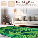 Ultra Soft Area Rug, Non Slip, Stain Resistant, Washable Area Rugs for Living Room, Bedroom, Trendy Textured Geometric Delight(Green)