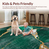 Ultra Soft Area Rug, Non Slip, Stain Resistant, Washable Area Rugs for Living Room, Bedroom, Modern Artistic Dining Room Non-Shedding Wool Rug(Green)