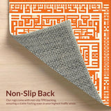 Ultra Soft Area Rug, Non Slip, Stain Resistant, Washable Area Rugs for Living Room, Bedroom, Sophisticated Soft Cream Trellis Style(Orange)