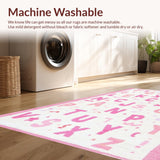 Ultra Soft Area Rug, Non Slip, Stain Resistant, Washable Area Rugs for Living Room, Bedroom, Fun and Cozy Educational Theme(White)