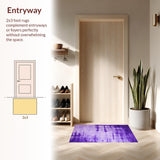 Ultra Soft Area Rug, Non Slip, Stain Resistant, Washable Area Rugs for Living Room, Bedroom, Charming Whimsical Color Burst(Purple)