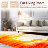 Ultra Soft Area Rug, Non Slip, Stain Resistant, Washable Area Rugs for Living Room, Bedroom, Innovative Soft-Touch Artistic Flair(Orange)