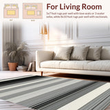 Ultra Soft Area Rug, Non Slip, Stain Resistant, Washable Area Rugs for Living Room, Bedroom, Stylish Dynamic Lattice Arrangement(Black)