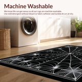 Ultra Soft Area Rug, Non Slip, Stain Resistant, Washable Area Rugs for Living Room, Bedroom, Sinister Halloween Gothic Aesthetic(Black)