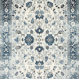 Ultra Soft Area Rug, Non Slip, Stain Resistant, Washable Area Rugs for Living Room, Bedroom, Vibrant Retro Floral Fusion(White)