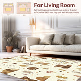 Ultra Soft Area Rug, Non Slip, Stain Resistant, Washable Area Rugs for Living Room, Bedroom, Serene Creamy Nature Inspired Look(Beige)