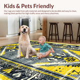 Ultra Soft Area Rug, Non Slip, Stain Resistant, Washable Area Rugs for Living Room, Bedroom, Tribal Distressed Grey Yellow Living Room Rug(Yellow)
