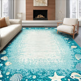 Ultra Soft Area Rug, Non Slip, Stain Resistant, Washable Area Rugs for Living Room, Bedroom, Serene Blue Tidal Wave Pattern(Blue)