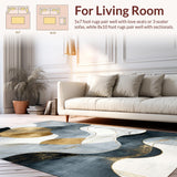 Ultra Soft Area Rug, Non Slip, Stain Resistant, Washable Area Rugs for Living Room, Bedroom, Contemporary Artistic Geometric Design(Gray)