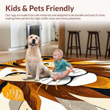 Ultra Soft Area Rug, Non Slip, Stain Resistant, Washable Area Rugs for Living Room, Bedroom, Whimsical Safari Inspired Design(Gold)