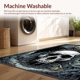 Ultra Soft Area Rug, Non Slip, Stain Resistant, Washable Area Rugs for Living Room, Bedroom, Edgy Halloween Themed Decor(Gray)
