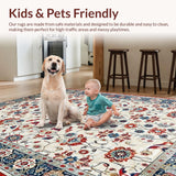 Ultra Soft Area Rug, Non Slip, Stain Resistant, Washable Area Rugs for Living Room, Bedroom, Trendy Cozy Organic Shapes(Beige)