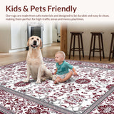 Ultra Soft Area Rug, Non Slip, Stain Resistant, Washable Area Rugs for Living Room, Bedroom, Luxurious Minimalist Color Scheme(White)
