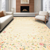 Ultra Soft Area Rug, Non Slip, Stain Resistant, Washable Area Rugs for Living Room, Bedroom, Touch Beige Floral Entrance Throw Non Slip(Beige)