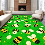Ultra Soft Area Rug, Non Slip, Stain Resistant, Washable Area Rugs for Living Room, Bedroom, Whimsical Vibrant Animal Theme(Green)