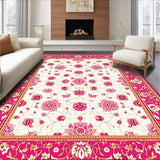 Ultra Soft Area Rug, Non Slip, Stain Resistant, Washable Area Rugs for Living Room, Bedroom, Rustic Gold Diamond Motif Accent(White)