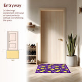Ultra Soft Area Rug, Non Slip, Stain Resistant, Washable Area Rugs for Living Room, Bedroom, Colorful Carnival Inspired Aesthetic(Yellow)