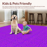 Ultra Soft Area Rug, Non Slip, Stain Resistant, Washable Area Rugs for Living Room, Bedroom, Dreamy Cozy Shag Design(Purple)