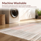 Ultra Soft Area Rug, Non Slip, Stain Resistant, Washable Area Rugs for Living Room, Bedroom, Modern Geometric Runner Floor(Gray)