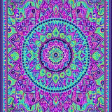 Ultra Soft Area Rug, Non Slip, Stain Resistant, Washable Area Rugs for Living Room, Bedroom, Eclectic Colorful Medallion Design(Purple)