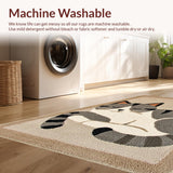 Ultra Soft Area Rug, Non Slip, Stain Resistant, Washable Area Rugs for Living Room, Bedroom, Charming Whimsical Tabby Design(Beige)