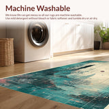 Ultra Soft Area Rug, Non Slip, Stain Resistant, Washable Area Rugs for Living Room, Bedroom, Mythical Ocean Beast Rug With Swirling Arms Design For Modern Spaces(Gray)