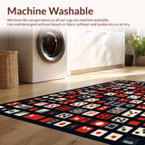 Ultra Soft Area Rug, Non Slip, Stain Resistant, Washable Area Rugs for Living Room, Bedroom, Bold Contemporary Dice Theme(Red)