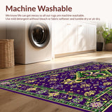 Ultra Soft Area Rug, Non Slip, Stain Resistant, Washable Area Rugs for Living Room, Bedroom, Elegant Purple Trellis Aesthetic(Purple)